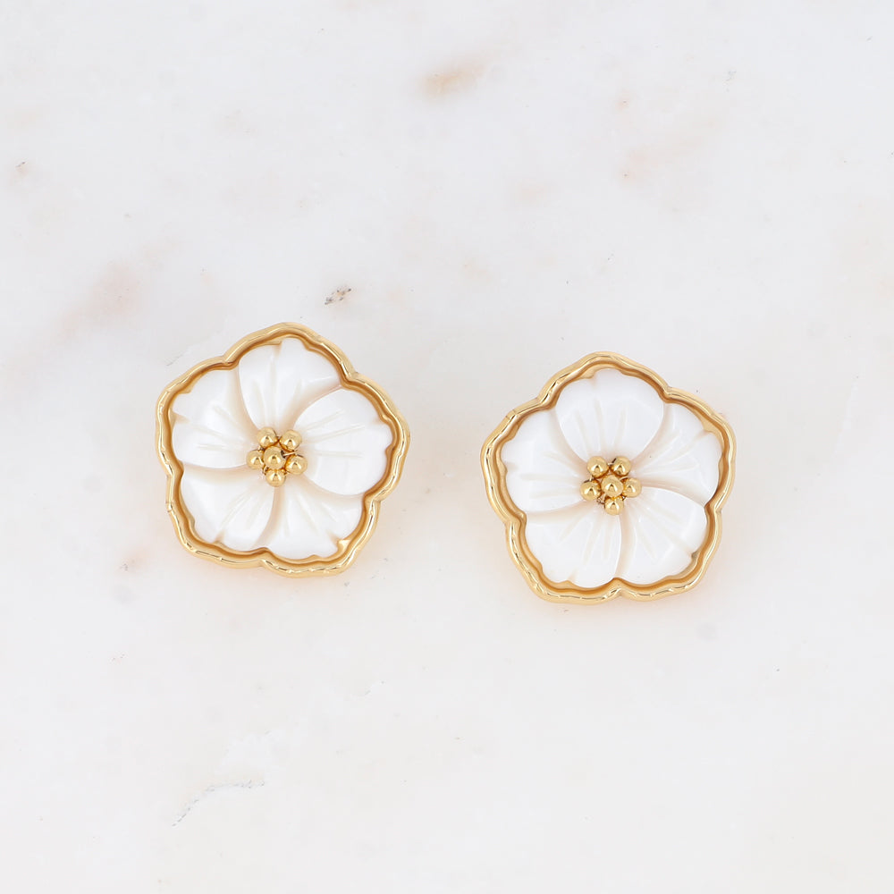 BOUCLES PUCES - FLEUR NACRÉE ELLA