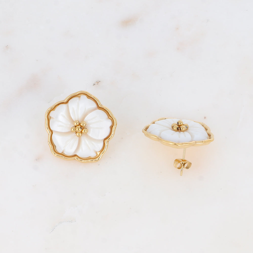 BOUCLES PUCES - FLEUR NACRÉE ELLA