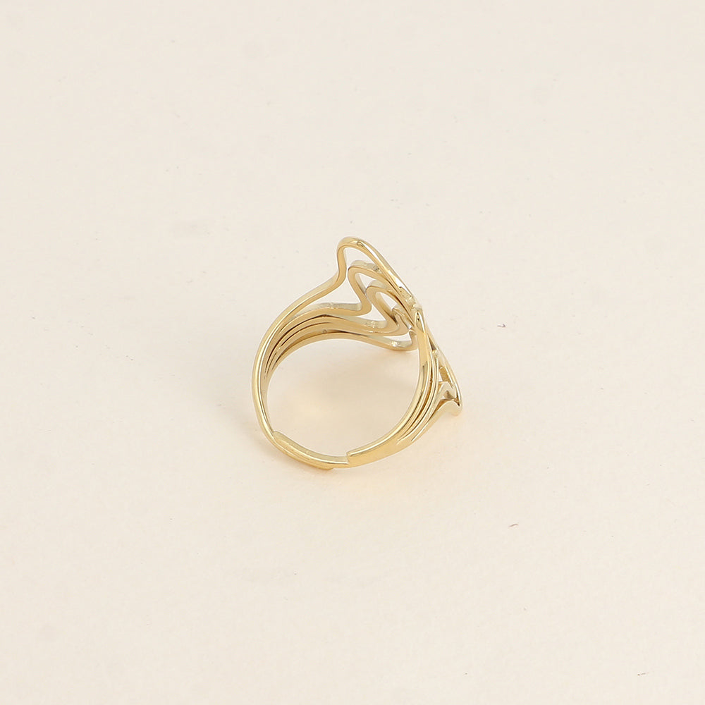 BAGUE LARGE - 5 ANNEAUX ONDULÉS