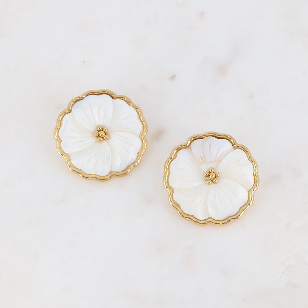 BOUCLES PUCES - FLEUR NACREE