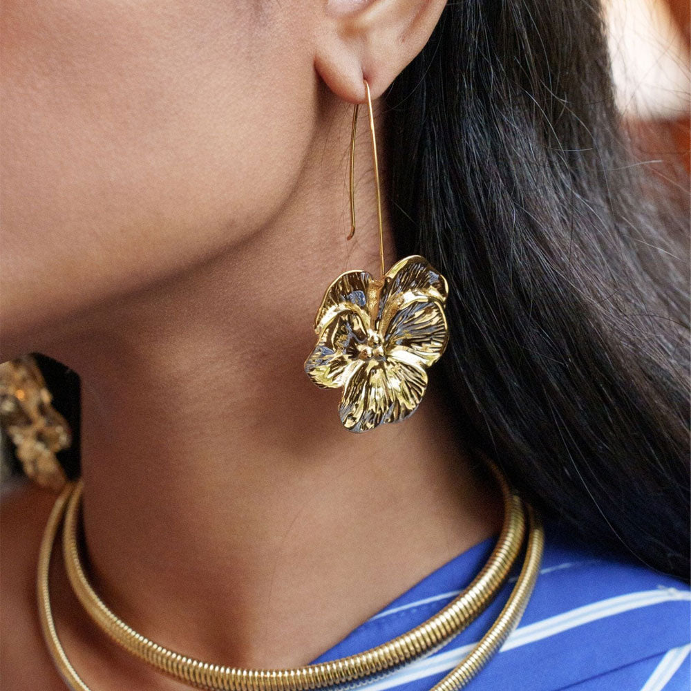 BOUCLES PENDANTES - FLORA TEXTUREE