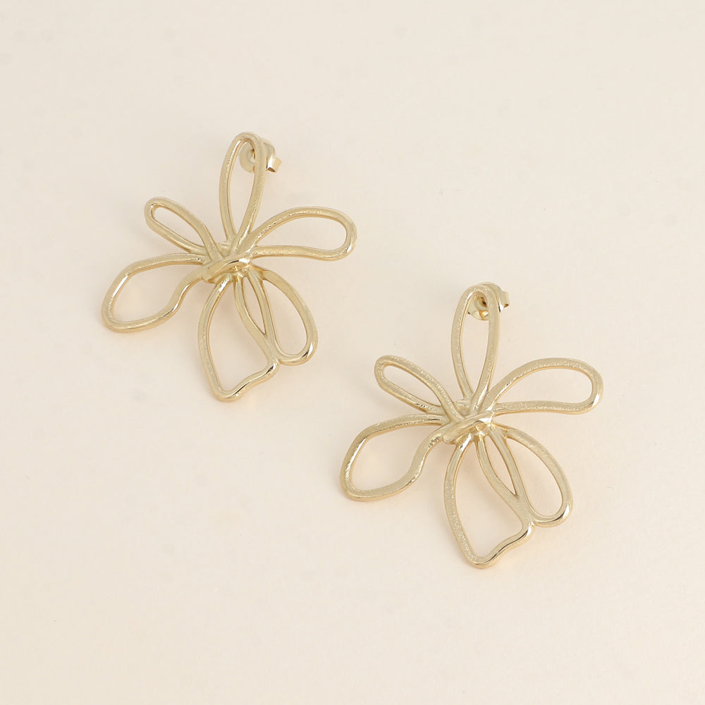 BOUCLES PUCES - FLEUR AJOURÉE ET MAT