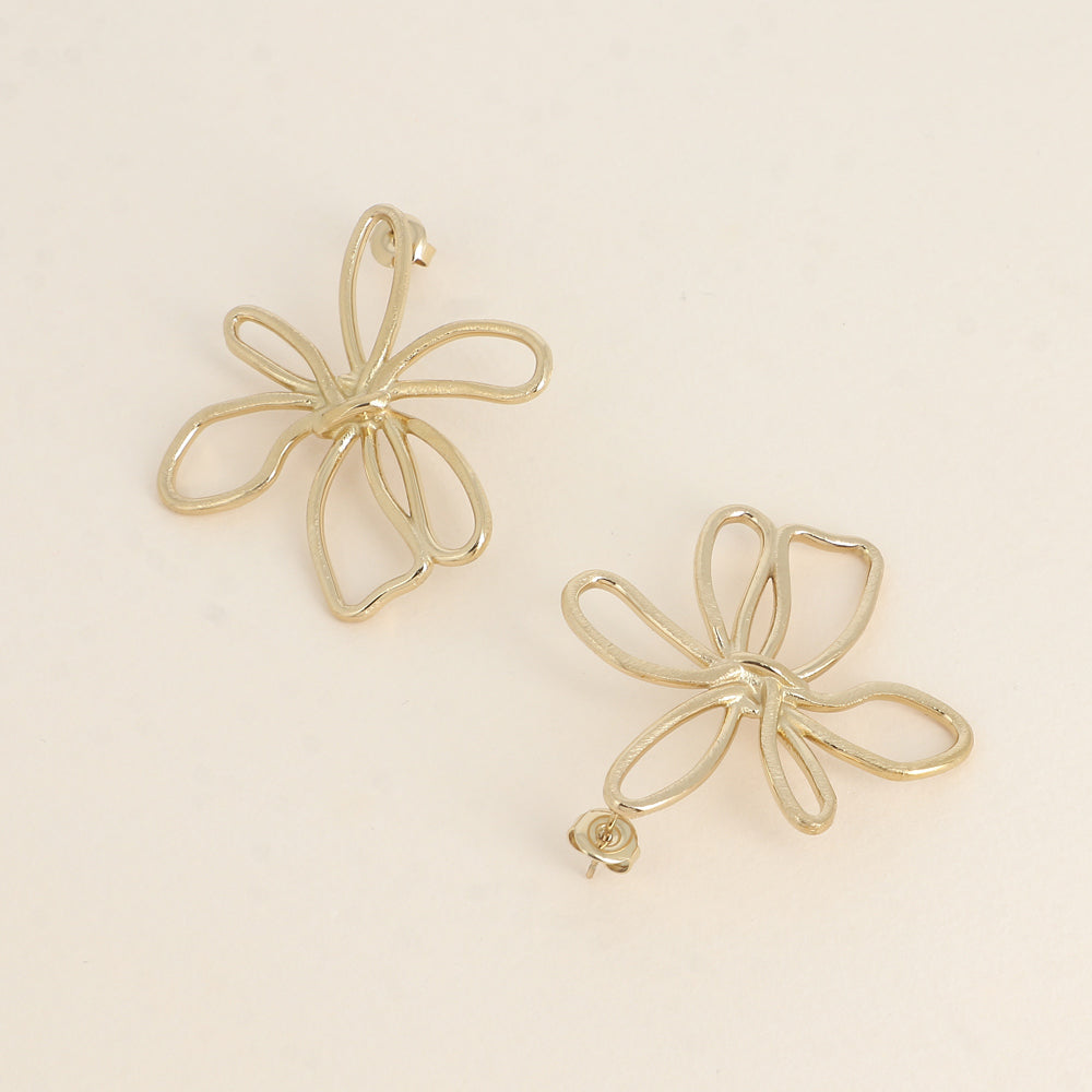 BOUCLES PUCES - FLEUR AJOURÉE ET MAT