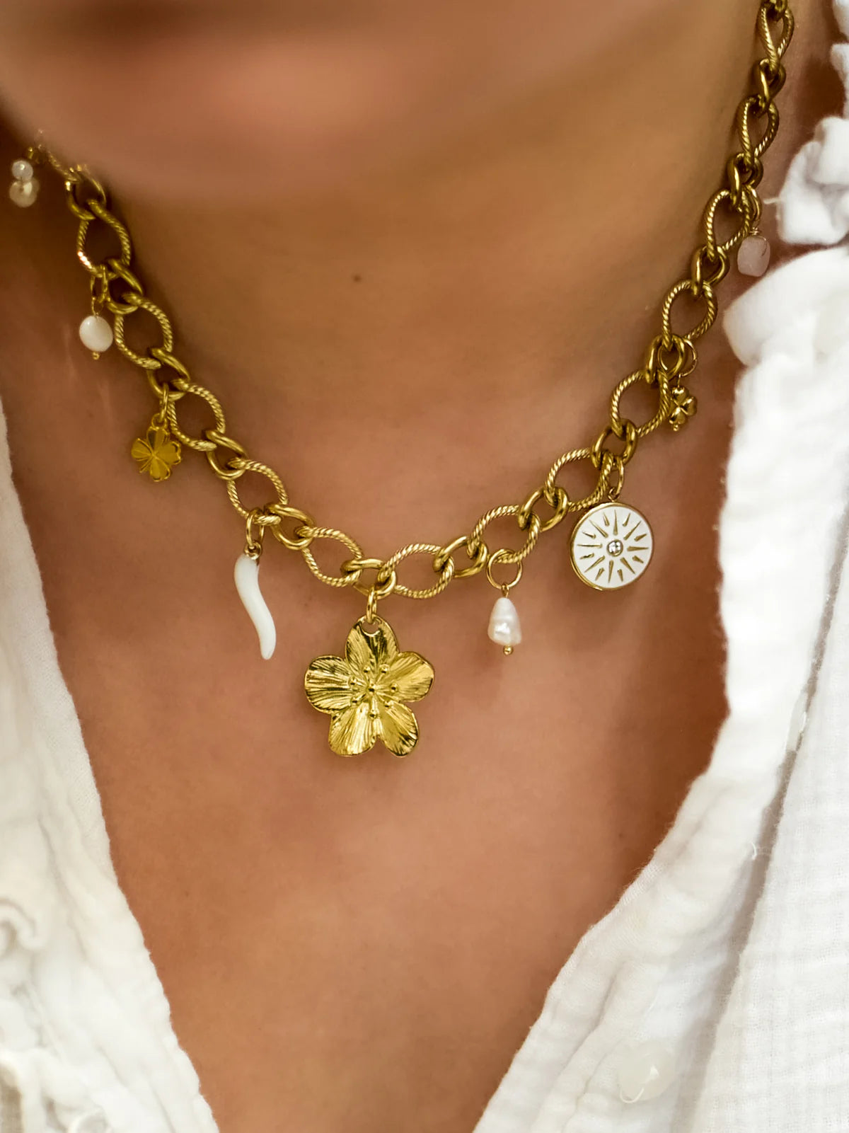 COLLIER CHARMS - BLANCO