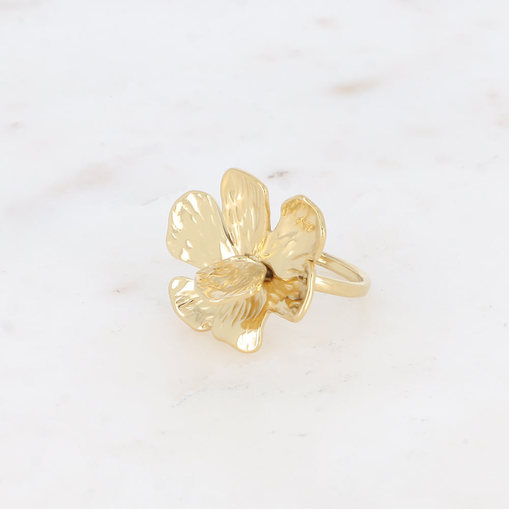BAGUE - FLEUR TEXTURÉE