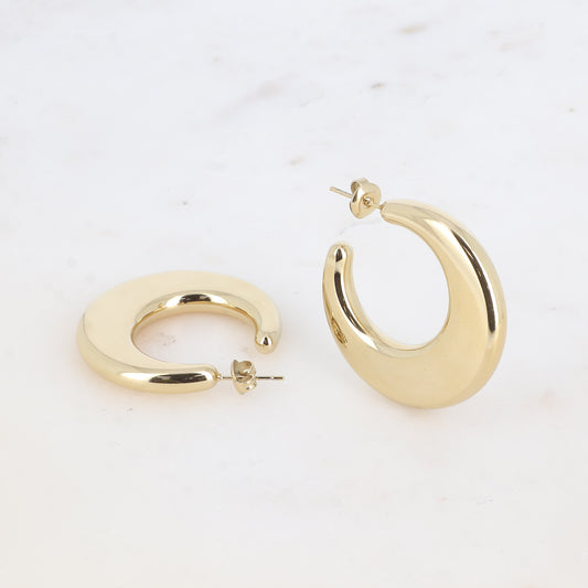 BOUCLES CREOLES - LUNE PLAT