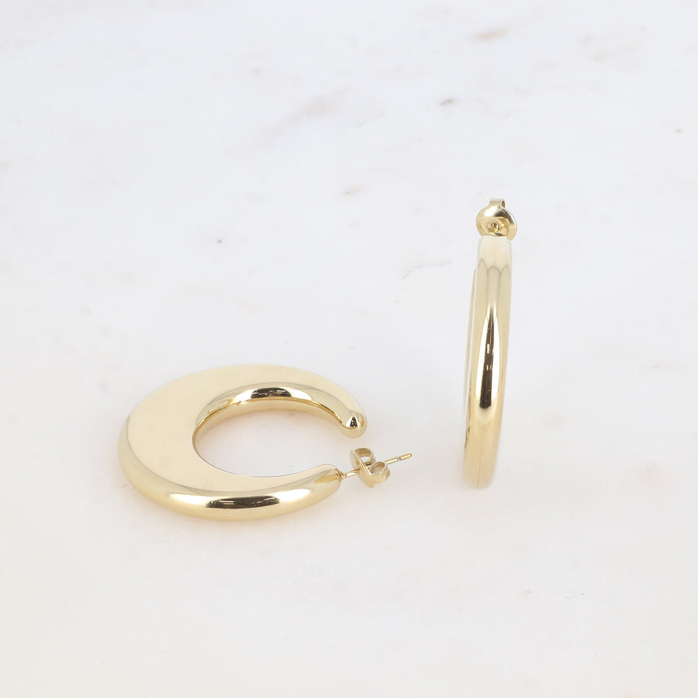 BOUCLES CREOLES - LUNE PLAT