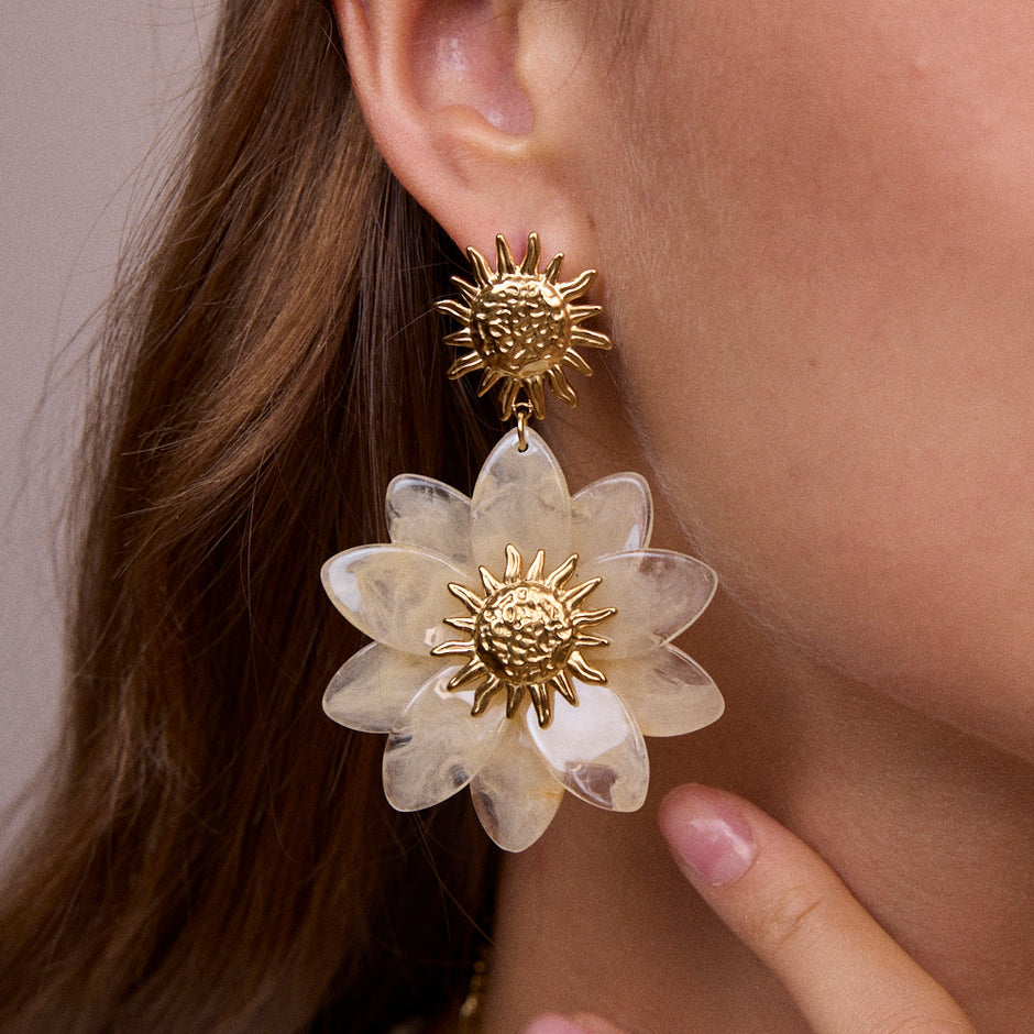 BOUCLES SOLEIL ET FLEUR